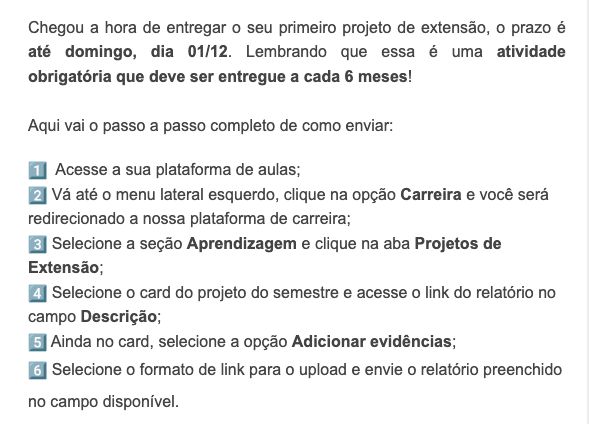 Instruções de entrega da PEX