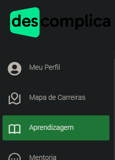 Menu lateral com opções